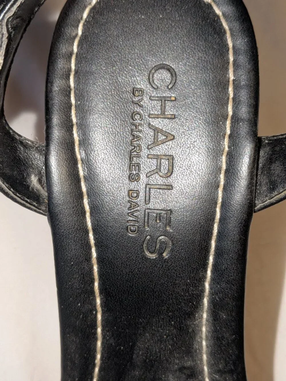 Charles by Charles David sandel Black Size 7 1/2 medium width cork wedge heel